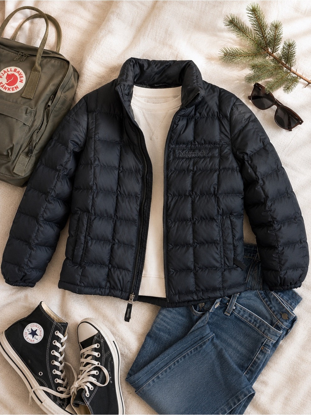 Marmot Kids XS Black Lightweight Puffer Jacket Outdoor